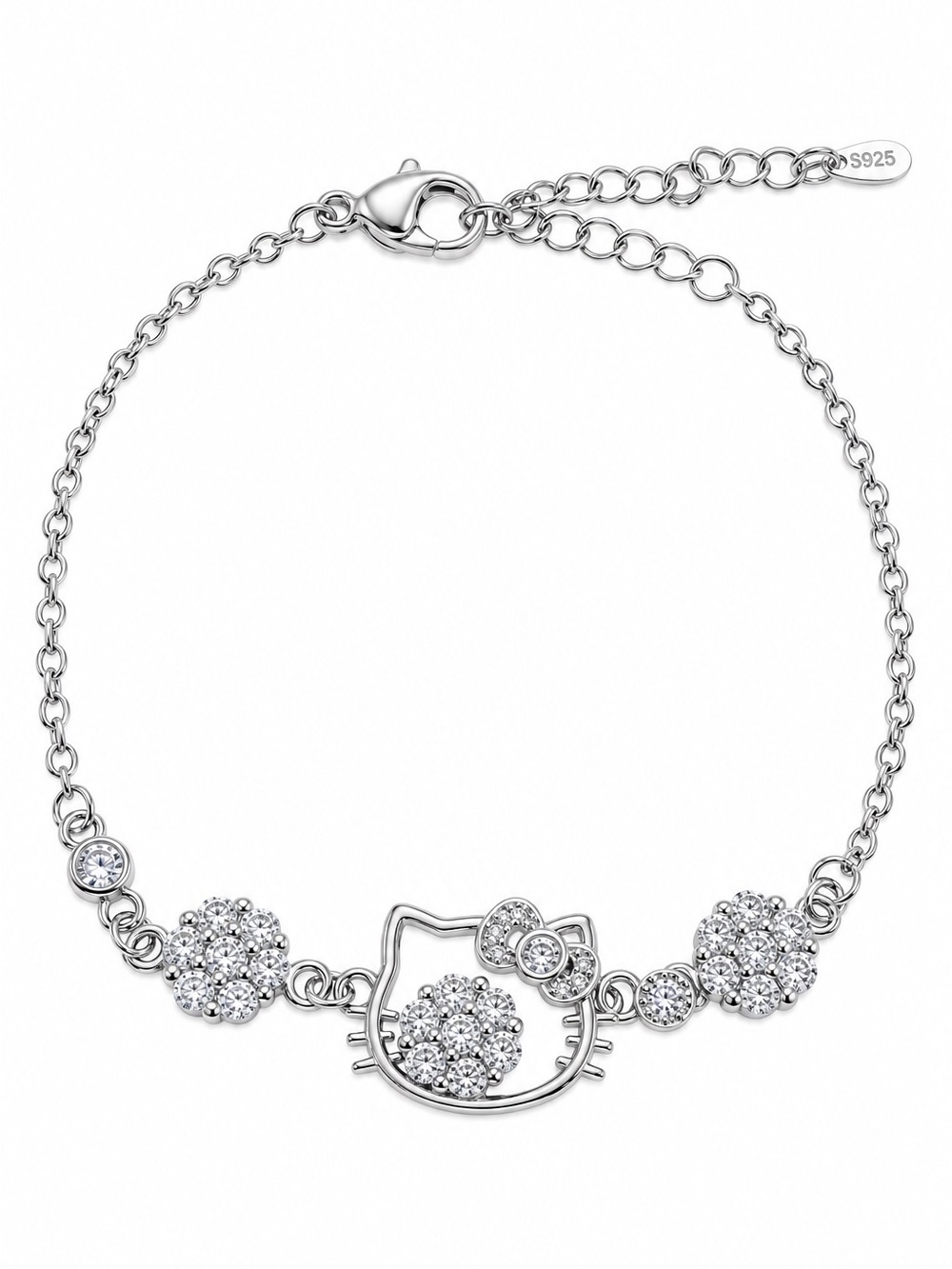 Hello Kitty Crystal Bracelet – Silver Tone